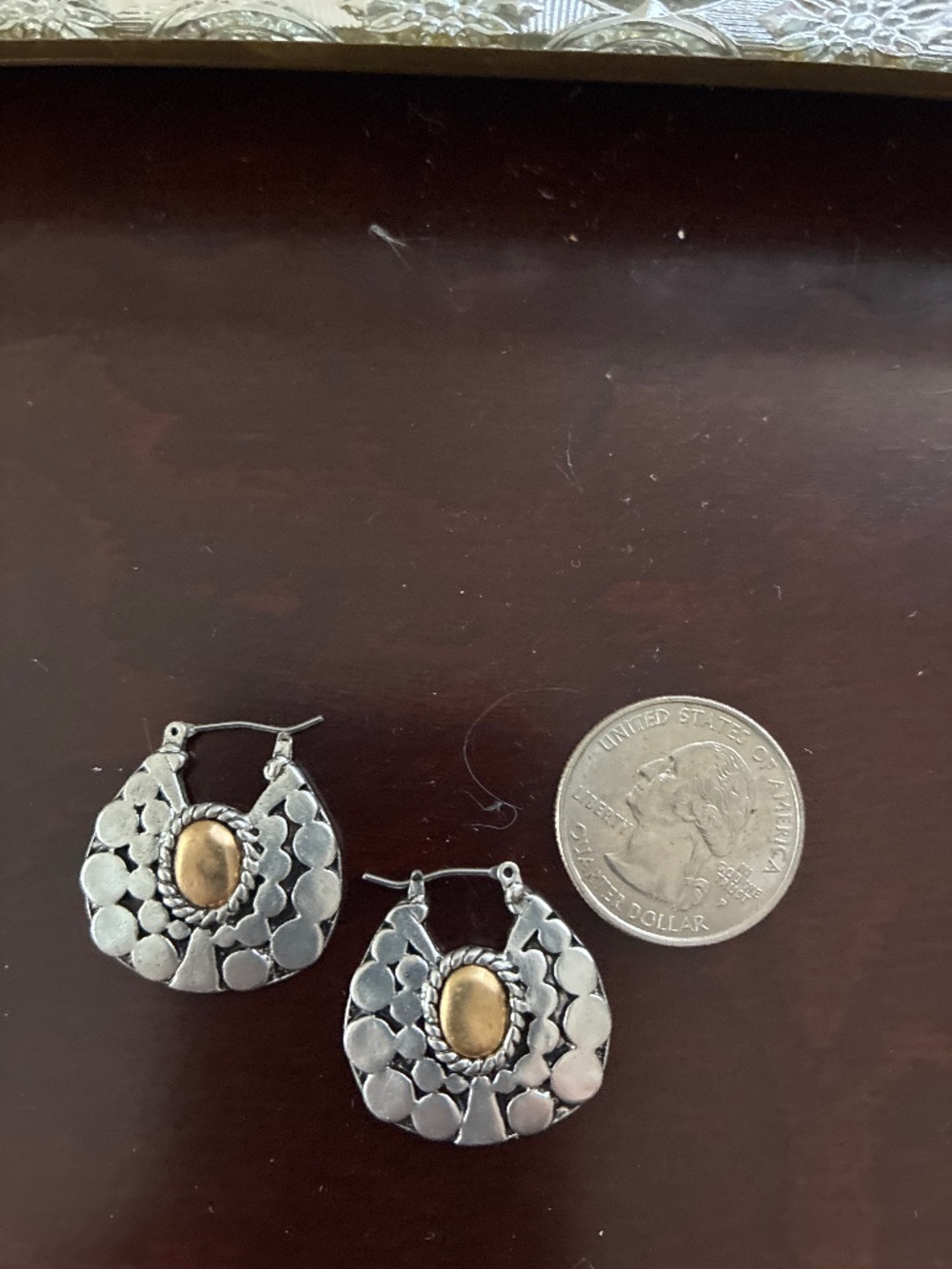 Two tone earrings